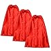YIISUN Red Cape for Kids Capes for Girls Party Dress up Costumes DIY Dress Up Costume for Party Game (3 Pack)(Red)