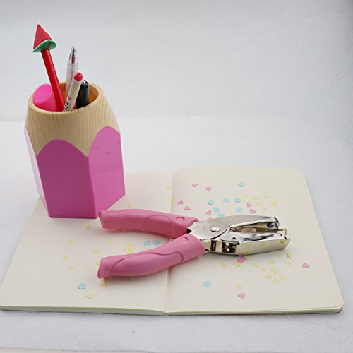 Single Hole Punch Paper Puncher with Pink Grip(Star)