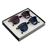 MJ EYEWEAR Vintage Inspired Classic Half Frame Horned Rim Wayfarer Sunglasses (Vintage Set - (Tortoise Gold/Black Silver)