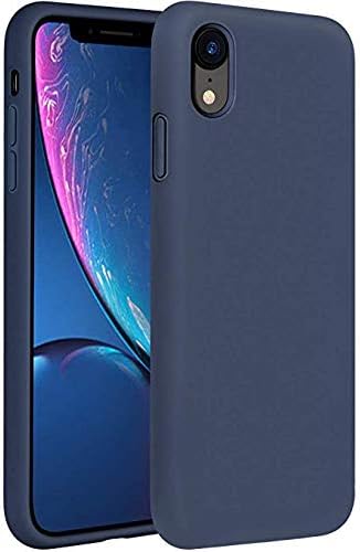 Liquid Silicone Case for Apple iPhone XR (2018) Premium Anti-Scratch Rubber // Shockproof Soft Shell Blue Cover for iPhone XR (2018) (Midnight Blue)