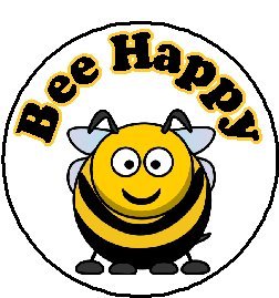Bee Happy 1.25" Pinback Button Badge / Pin - Cute Funny Humor Be Happiness