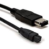 Black IEEE 1394 Firewire 800 to Firewire 400 Cable, 9 Pin/6 Pin Male / Male - 3 FT