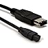 Black IEEE 1394 Firewire 800 to Firewire 400 Cable, 9 Pin/6 Pin Male / Male - 3 FT