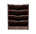 PAG 5-Tier Wood Hanging Wall File Holder Organizer Magazine Literature Rack with 6 Hooks, Retro Brown
