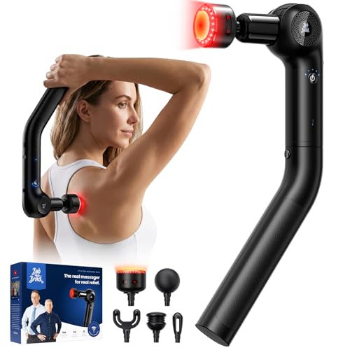 Bob and Brad 2-in-1 Massage Gun with Heat & Infrared, L7 Ultra Back Massager Gun with Detachable Extension Handle & Adjustable Angles for Lumbar & Shoulder, Deep Tissue Percussion Muscle Massager, Ideal Gifts for Men Women