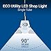 Hyperikon Linkable LED Shop Light, 4FT Single Tube, 4000K (Daylight Glow), 2400 lumens, Frosted Cover, 23W (60W Eq.), Linkable Integrated Single Fixture, For Workshop Garage Basement - (6 Pack)
