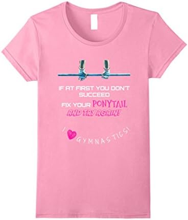 Womens GYMNASTICS FIX YOUR PONYTAIL SHIRT Small Pink