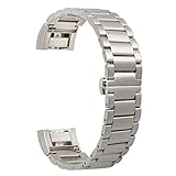 bayite Replacement Stainless Steel Bands with Butterfly Closure for Fitbit Charge 2
