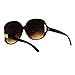 Womens Extra Oversized Round Designer Fashion Exposed Lens Butterfly Sunglasses Brown