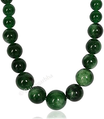 Zambian Emerald Quartz Smooth Round Beads Necklace, Daily/Party/Office/Casual wear Jewelry for Girls/Women, Fashion Accessory, Gift Ideas, Wholesale Price, Exclusively by Ratnagarbha.