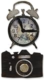 Sizzix 657840 Movers & Shapers Magnetic Die Set, Vintage Alarm Clock & Camera Set by Tim Holtz, Pack of 2, Multicolor