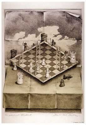 NMR 24195 Folded Chess Set Decorative Poster