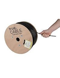 truecable CAT6, 500 ft, Entierro Estimada directa al aire última intervensión (cmx), Negro, unshielded (UTP), Bulk Cable de Ethernet, sólido de cobre desnudo, 550 MHz, ETL disponible