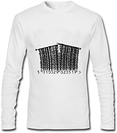 FeelingSmart Art Barcode Simple Vivid Picture Long Sleeve mens T-shirt Size XXL