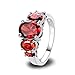 Psiroy Women's 925 Sterling Silver 3ct Created Tourmaline Filled Ring Band