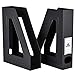 Acrimet Magazine File Holder, Durable Rack, Space-Saving Organizer (Plastic) (Black Color) (2 pack)