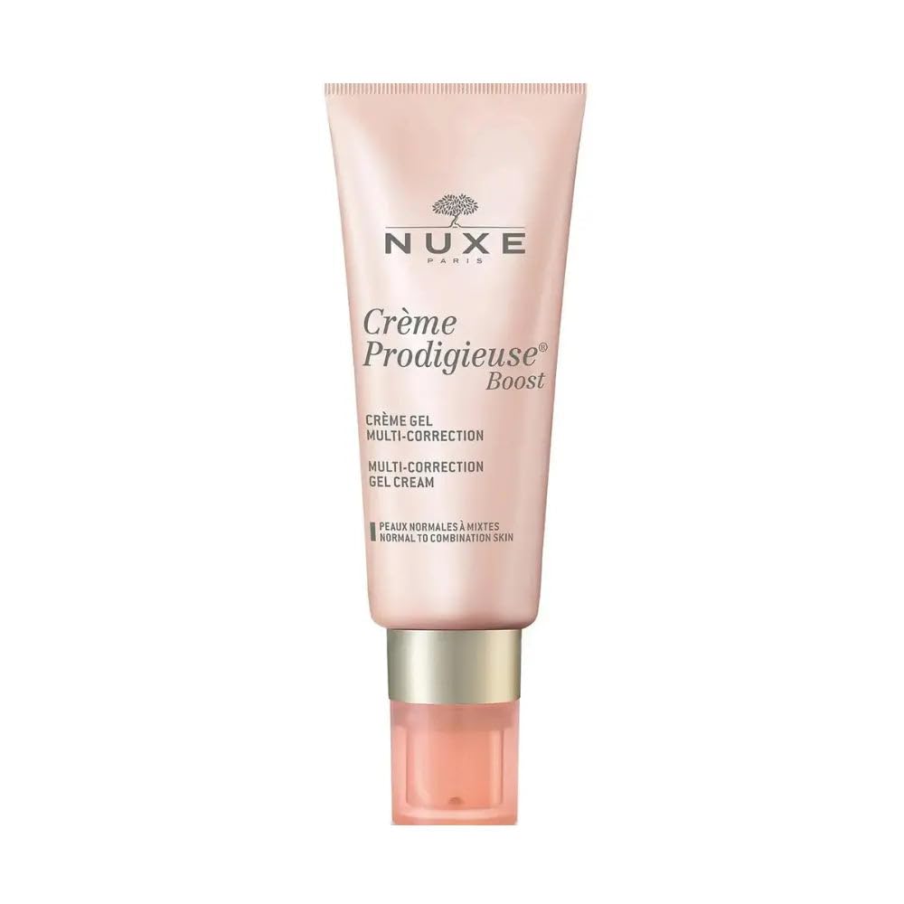 Nuxe Prodigieuse Boost Multi-Correction Gel Cream 40ml, Glow-Enhancing Face Cream, Hydrates & Brightens with Jasmine & Hyaluronic Acid, Smooths First Signs of Ageing, Vegan Formula