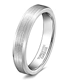 SOMEN TUNGSTEN 4mm Tungsten Metal Rings Flat Matte Polished Finish Promise Wedding Bands Comfort Fit