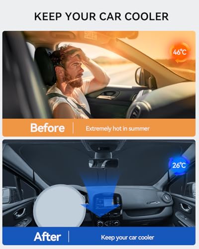 LANTU Windshield Sunshade for Renault Clio 4 IV RS 2013-2019 Foldable Sun Visor Protection with Storage Pocket Blocks UV Rays Sun Umbrella