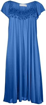 EziSatin Nightgowns for Women - Soft & Breathable Knee-Length Night Gowns - Adult Womens Nightgown M - Plus Size