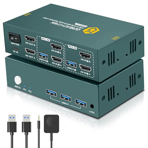 2 Computer 2 Monitor HDMI KVM Switch