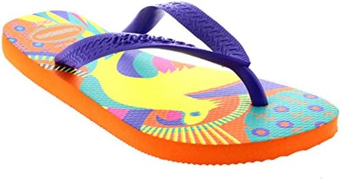 Womens Haviannas Fun Flat Beach Vacation Flip Flops Summer Sandals - Neon Orange - 10/11