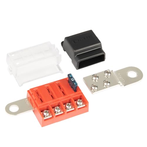 Blue Sea Systems ST Blade Fuse Block Battery Terminal Mount 4 Way Circuit Kit,…