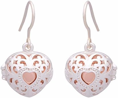 EUDORA Musical Earrings Special Eardrop Heart Shape Earbob Silver Plated Rose Gold
