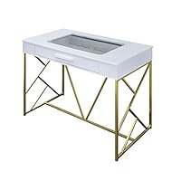 HOMES: Inside + Out Champagne Chana Counter-Height Wine Table,