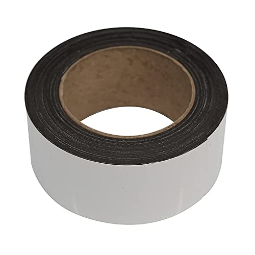 White Magnetic Racking Tape 10m x 50mm - Wipeable Label Strip for Shelving, Warehouse & Inventory, Flexible, Cut-to-Size, Reusable