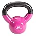 Body-Solid Vinyl Coated Kettlebell (KBV8) with Kettle Grip Handle, Perfect Kettlebells for Weight Training and Core Workout Exercise Equipment, Pink, 8 lb.