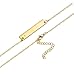 LOYALLOOK Stainless Steel Gold Tone Initial Bar Necklace Alphabet Pendant Necklace 16