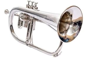THITIKSHA - Vintage inside, antique outside Store Thanksgiving day F-25 Flugelhorn Nickel plated Bb 3 Valve With Free Hard Ca