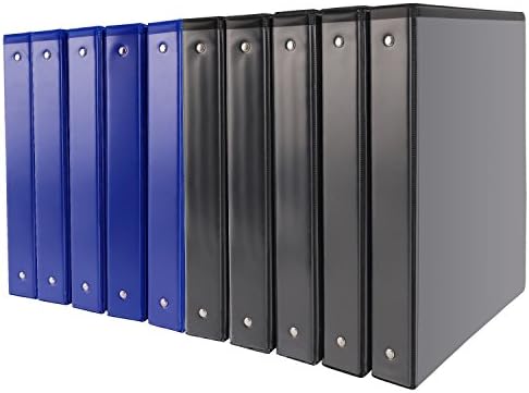 Binders, 1 inch Binders 3 Ring, Durable View Binder, Assorted color Binders(Black/Blue), 10 pcs/pack