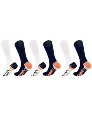 Men's 6-Pairs Run Contrast Logo Crew Socks Sz: 10-13 Fits 6-12.5