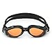 Aqua Sphere Kaiman Swim Goggles with Amber Lens (Black). UV Protection Anti-Fog Swimming Goggles for Adults