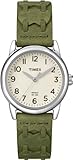 Timex Women's T2N903 Weekender Green Leather Strap Watch