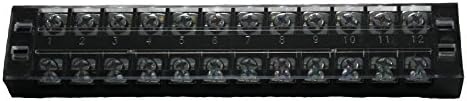 TERMINAL BLOCK - 12 POLE, CLEAR COVER, 22-10 AWG, 25 AMP, KSOL POWER (5 PACK)