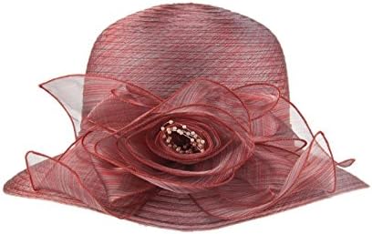1920s Womens Summer Organza Kentucky Derby Dress Bowler Sun Hat Derby Tea Party