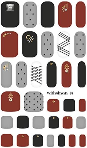 WithShyan Self-Adhesive Trendy Nail Art Stickers, Bold Brown, 30 g
