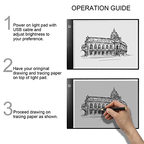Poit A4 LED Light Mat Tracing Copier Tablet Lamp Box with Dimmable Brightness for Artist Drawing Drawing Anime Template and X-Ray Watching