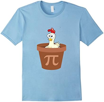 Men's Funny Chicken Pot Pie (Pot Pi) Math / Farming T-shirt Large Baby Blue