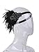 Vijiv Vintage Black Feather Silver 20s Headpiece 1920s Flapper Headband