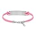 ForeverGiftsusa Free Engraving - Stainless Steel with Pink Leather Medical Id Bracelet