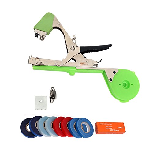 YeBon Vineyard Tool Garden Vine Tying Tape Plant Tying Machine Agriculture Tapener Hand Tying Machine fix The Vine Plant Such as Tomato, Cucumber, ect 8 Rolls Tape+1 Staples +Tying Too