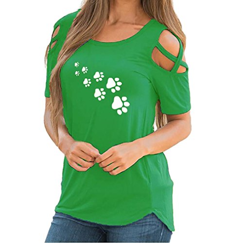 â¤ï¸Clearance Women's Off Shoulder Top Women Printed Summer Short Sleeve Long Sleeve Strappy Cold Shoulder T-Shirt Tops Blouses Duseedik