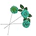 J-Rijzen Jing-Rise Artificial Roses 50pcs Real Touch Teal Green Foam Flowers with Stem for Bride Bridesmaids Bouquets Baby Shower Centerpieces Table Flowers Wedding Arch Decorations (Teal Green)