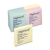 3 X Highland Notes, 3 x 3-Inches, Assorted Pastel Colors, 12-Pads/Pack