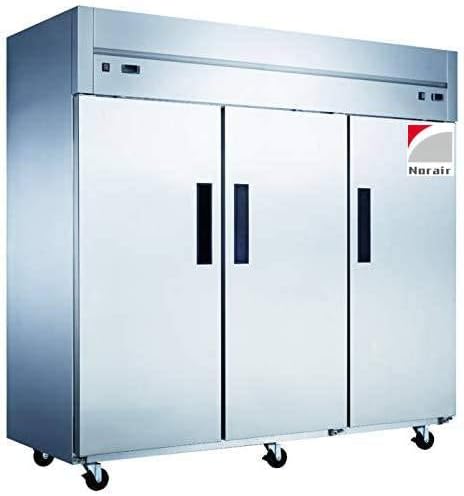 3 door reach in refrigerator