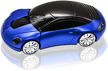 JLER Sport Car Wireless Mouse Optical Mouse Mice Ergonomic Design for PC Laptop (Blue)
